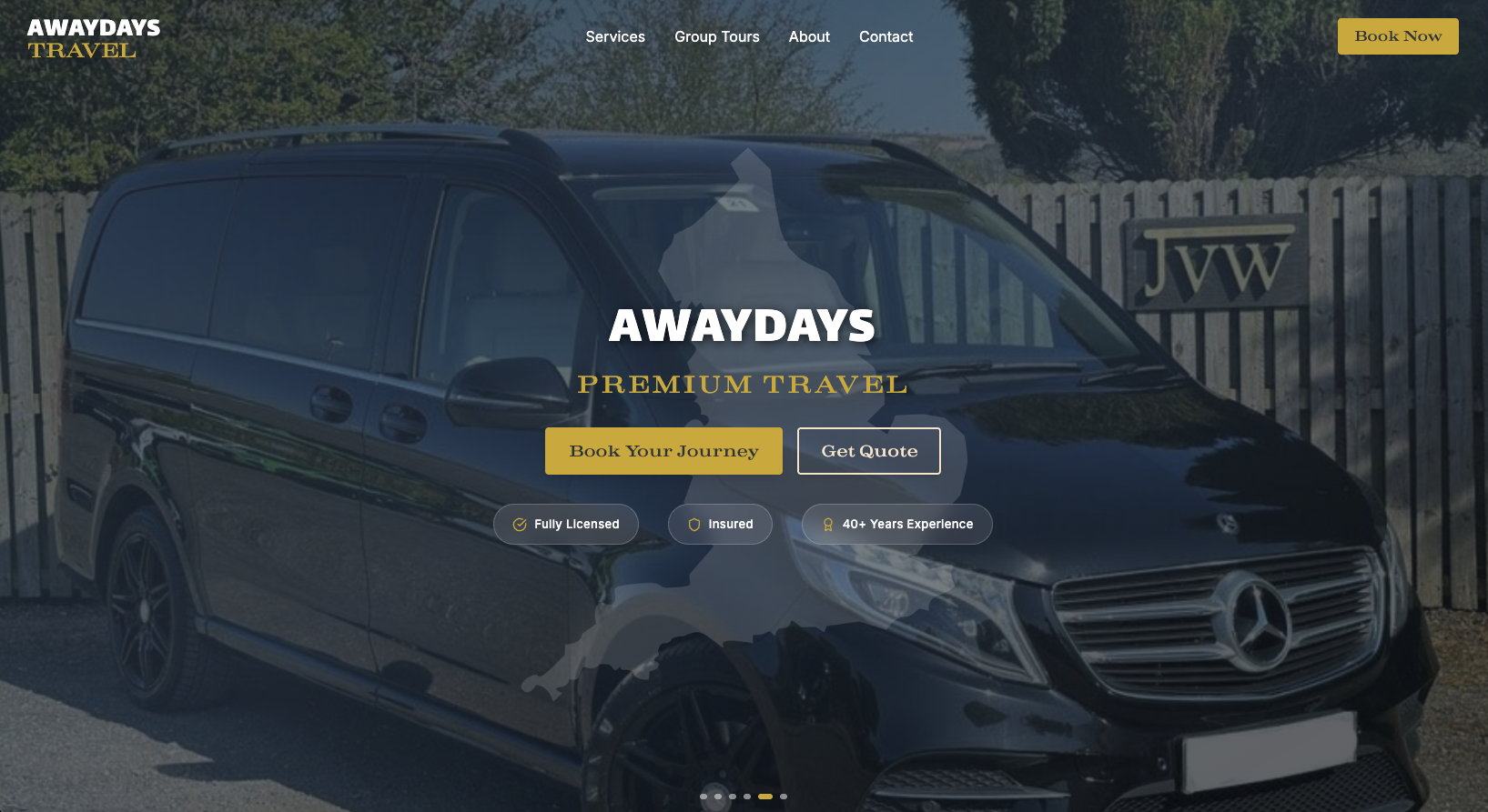Awaydays Travel website screenshot