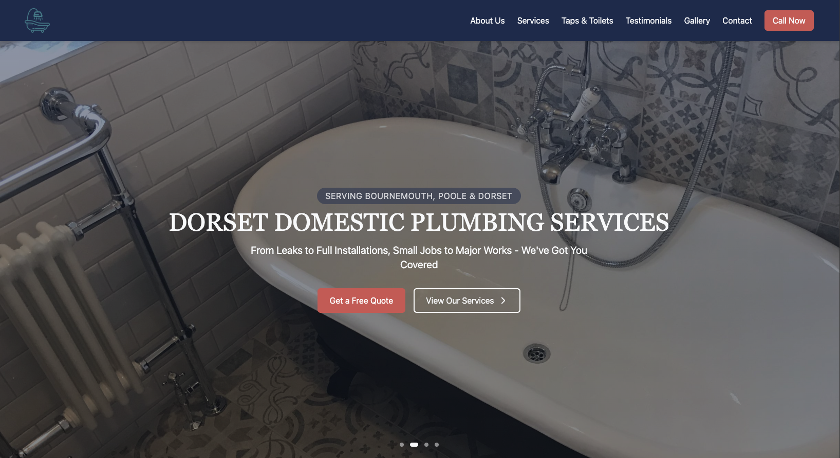 Dorset Domestic Plumbing Services website screenshot