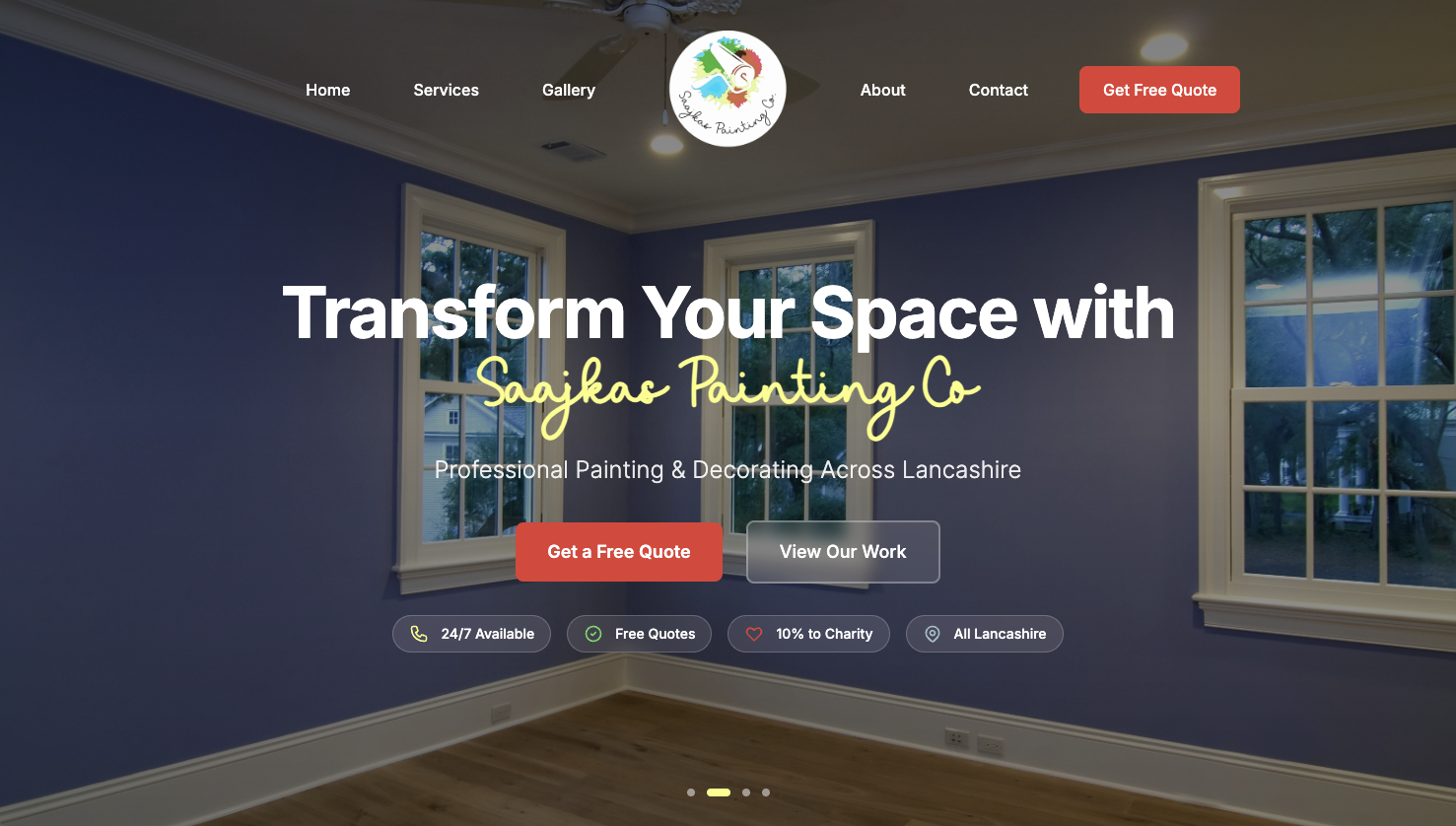 Saajka's Painting Co website screenshot