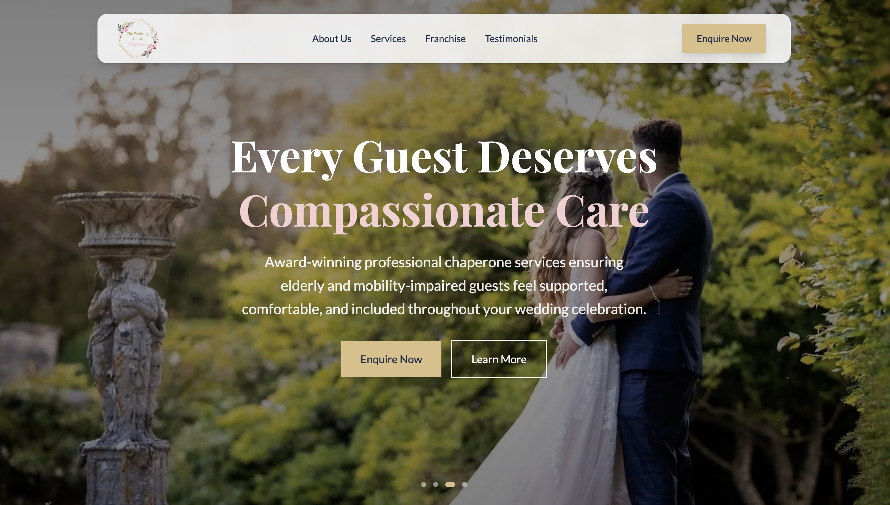 The Wedding Guest Chaperone website screenshot